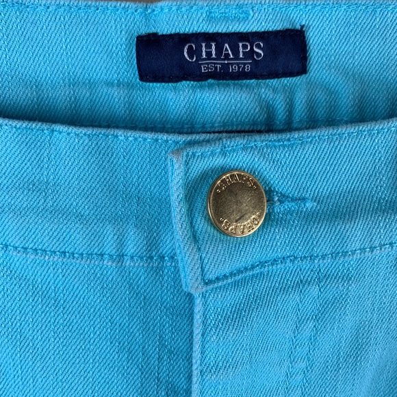 CHAPS cropped aqua denim capris - Picture 3 of 6